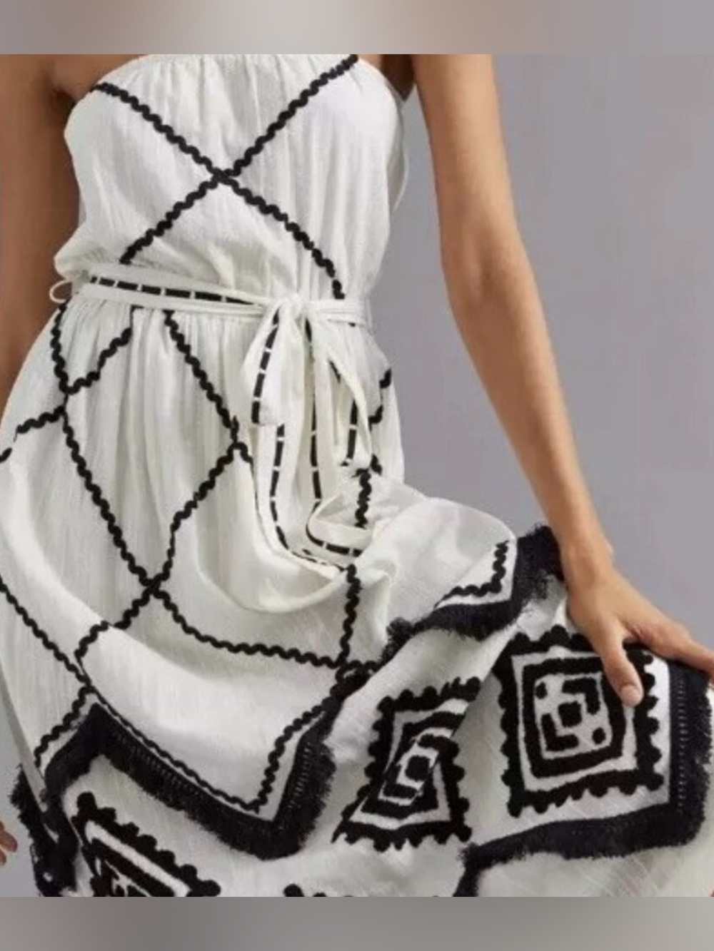 Anthropologie Appliqued Maxi Dress Verb by Pallavi Singhee sz 4 $248 originally